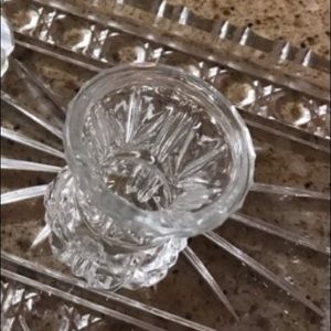 Beautiful Crystal Toothpick Holder and Tray